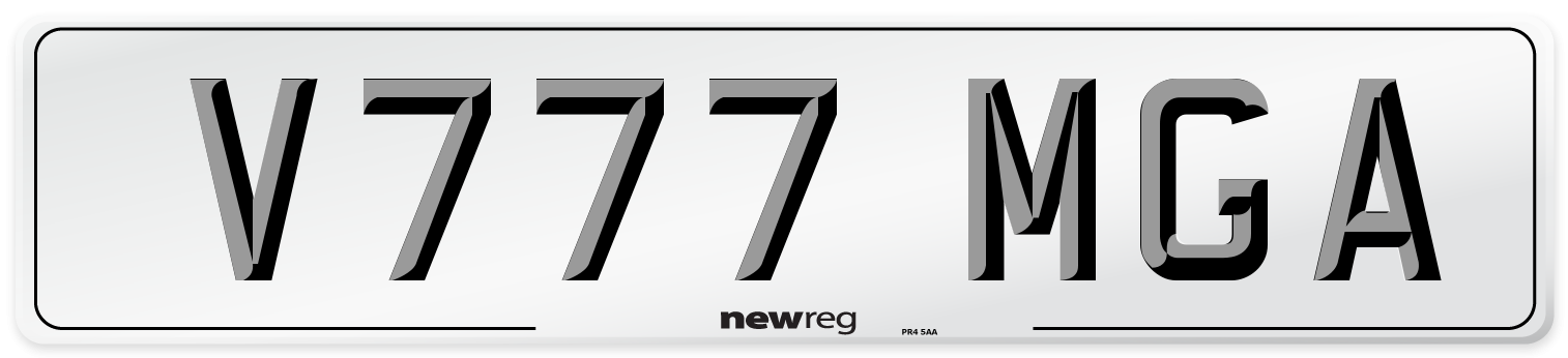 V777 MGA Number Plate from New Reg